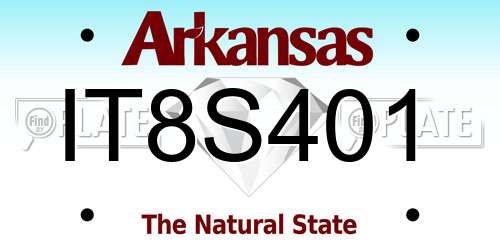 IT8S401 Arkansas License Plate
