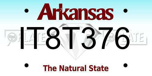 IT8T376 Arkansas License Plate