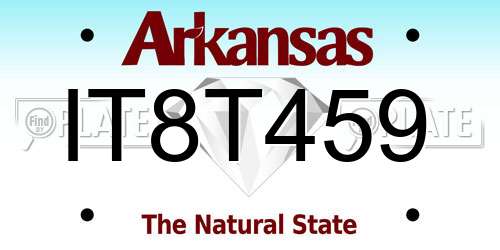 IT8T459 Arkansas License Plate