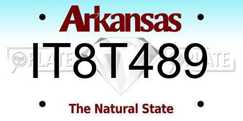 IT8T489 Arkansas License Plate
