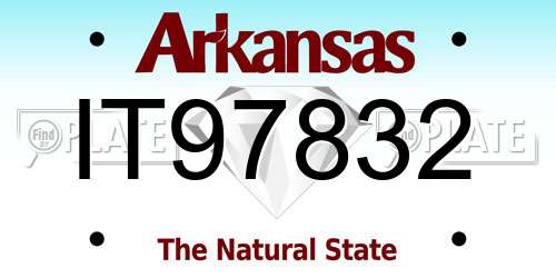 IT97832 Arkansas License Plate