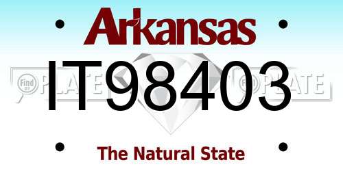 IT98403 Arkansas License Plate