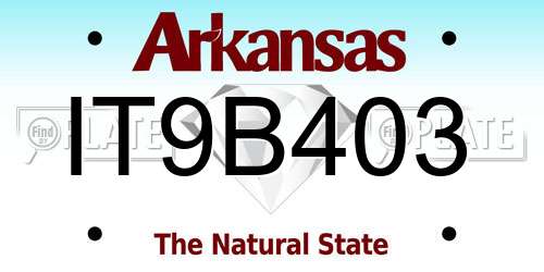 IT9B403 Arkansas License Plate