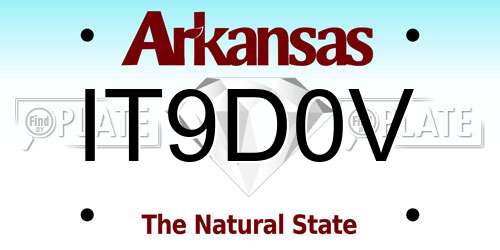 IT9D0V Arkansas License Plate