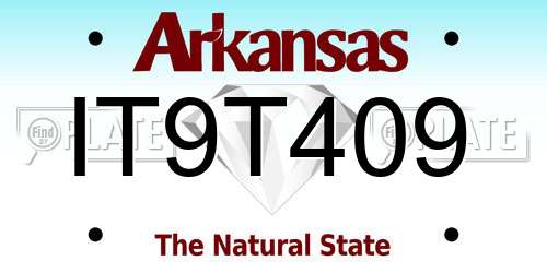 IT9T409 Arkansas License Plate