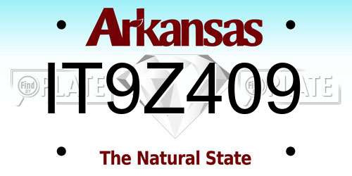 IT9Z409 Arkansas License Plate