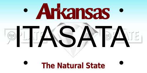 ITASATA Arkansas License Plate