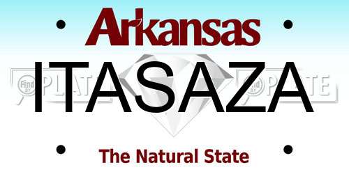 ITASAZA Arkansas License Plate
