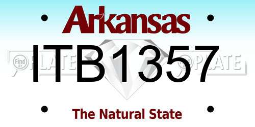 ITB1357 Arkansas License Plate