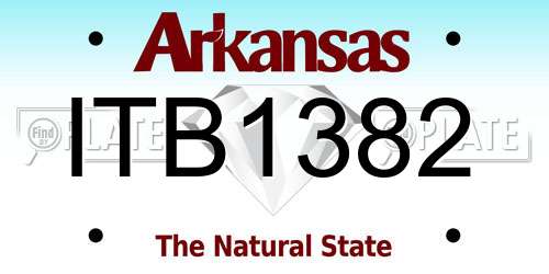 ITB1382 Arkansas License Plate