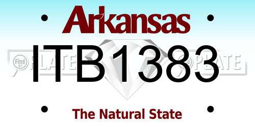 ITB1383 Arkansas License Plate