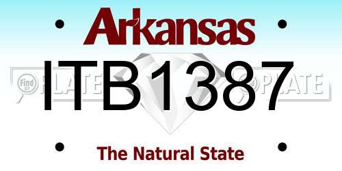 ITB1387 Arkansas License Plate