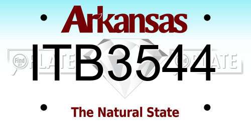 ITB3544 Arkansas License Plate