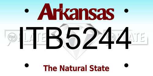ITB5244 Arkansas License Plate