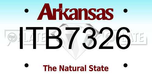ITB7326 Arkansas License Plate