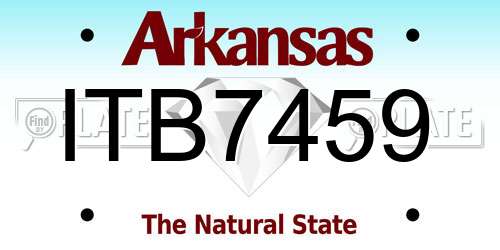 ITB7459 Arkansas License Plate