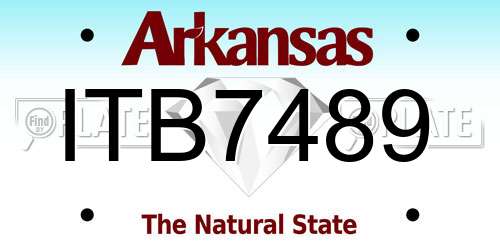 ITB7489 Arkansas License Plate