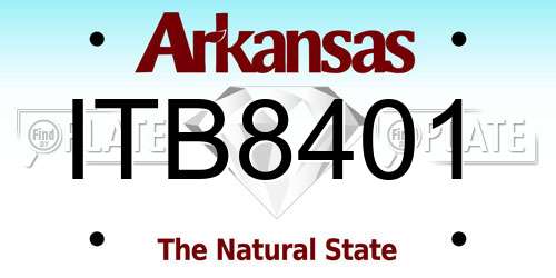 ITB8401 Arkansas License Plate