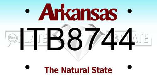 ITB8744 Arkansas License Plate