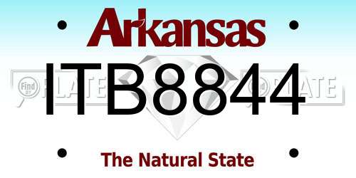 ITB8844 Arkansas License Plate