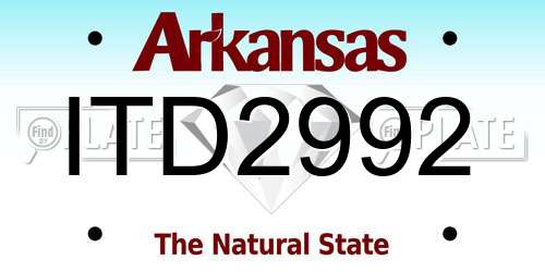 ITD2992 Arkansas License Plate