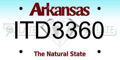 ITD3360 Arkansas License Plate