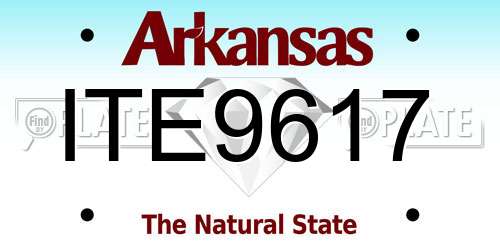 ITE9617 Arkansas License Plate