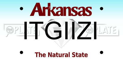 ITGIIZI Arkansas License Plate