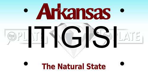 ITIGISI Arkansas License Plate