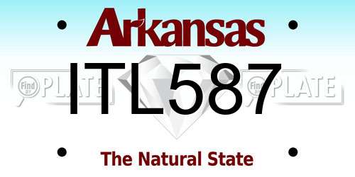 ITL587 Arkansas License Plate