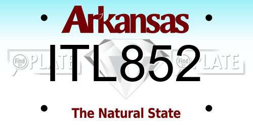 ITL852 Arkansas License Plate
