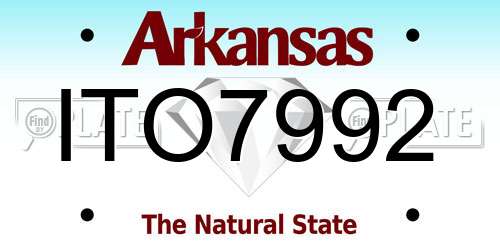 ITO7992 Arkansas License Plate