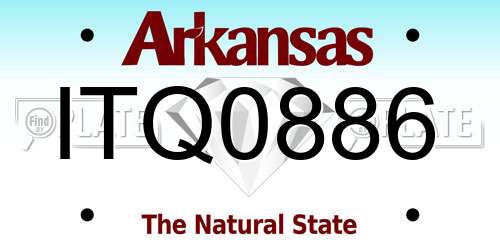 ITQ0886 Arkansas License Plate