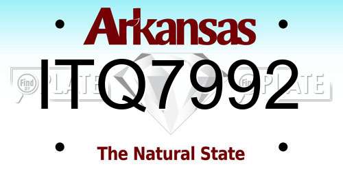 ITQ7992 Arkansas License Plate