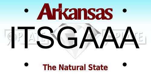 ITSGAAA Arkansas License Plate