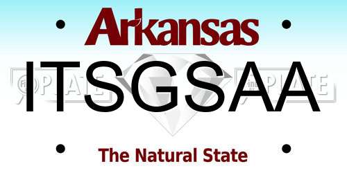 ITSGSAA Arkansas License Plate