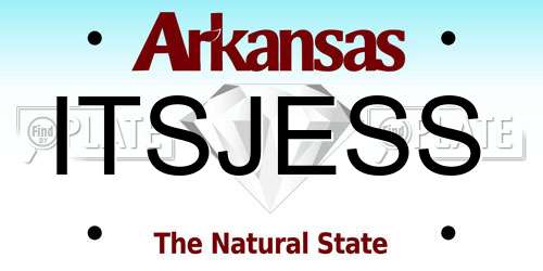 ITSJESS Arkansas License Plate
