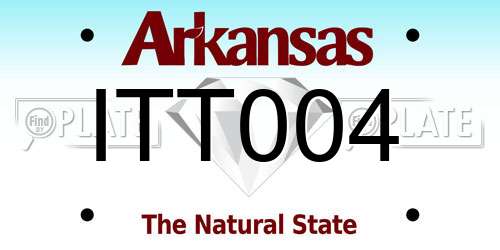 ITT004 Arkansas License Plate