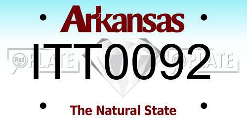 ITT0092 Arkansas License Plate