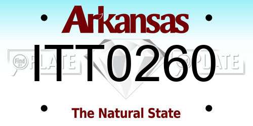 ITT0260 Arkansas License Plate