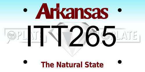 ITT265 Arkansas License Plate