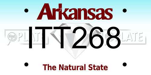 ITT268 Arkansas License Plate