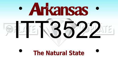 ITT3522 Arkansas License Plate