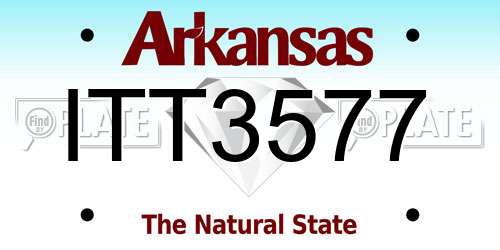 ITT3577 Arkansas License Plate