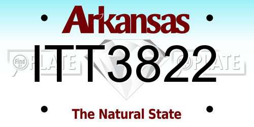 ITT3822 Arkansas License Plate