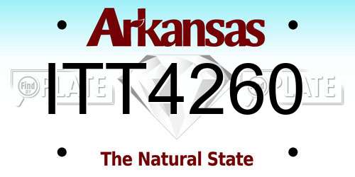 ITT4260 Arkansas License Plate