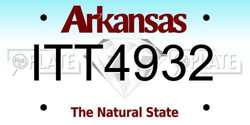 ITT4932 Arkansas License Plate