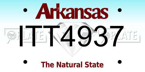ITT4937 Arkansas License Plate