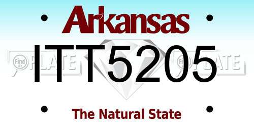 ITT5205 Arkansas License Plate