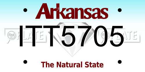 ITT5705 Arkansas License Plate